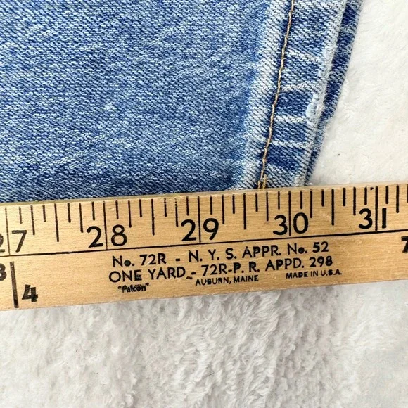 Levis 505 Regular Fit Straight Leg Light Wash Blue Stretch Jeans Mens 32x32 - Picture 5 of 11